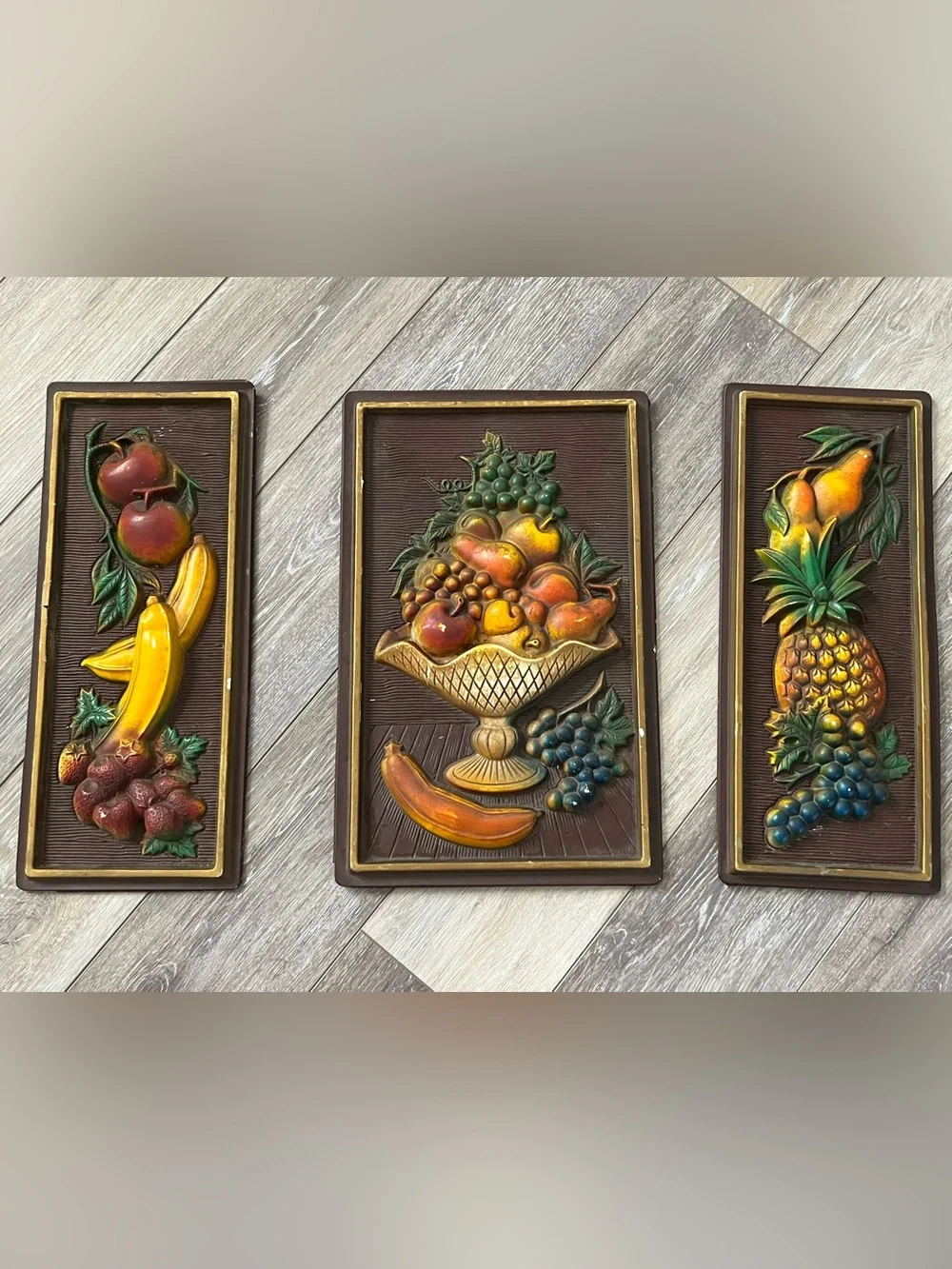 Vintage 1968 Miller Vintage 3-piece set of mid-century modern molded plastic